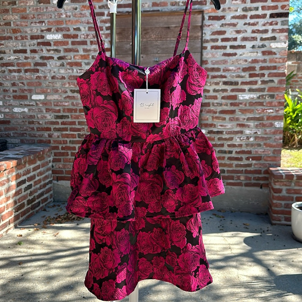 Pink Floral Mini Dress
